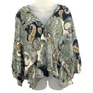 Band of Gypsies Paisley Print Blouse Size Medium